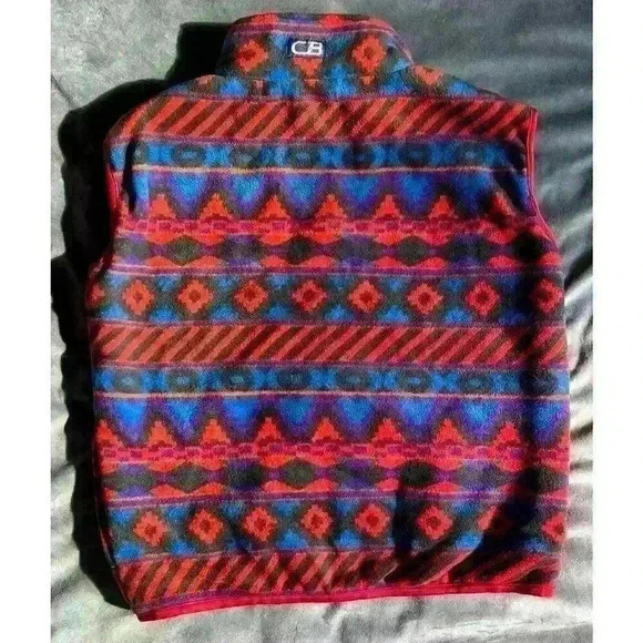 VTG CB Sports Aztec Print 90’s Vest Full Zipper Style Unisex Size Small Gorpcore - Picture 7 of 8
